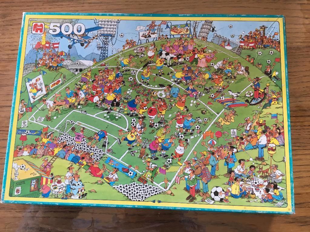 Puzzel Jumbo 500 stukjes Jan Van Haasteren voetbal, Ophalen of Verzenden, 500 t/m 1500 stukjes, Gebruikt, Legpuzzel