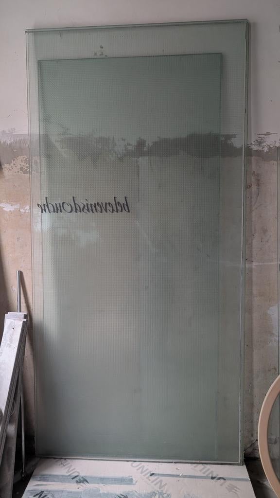 Douchewand in glas, Ophalen, Glas