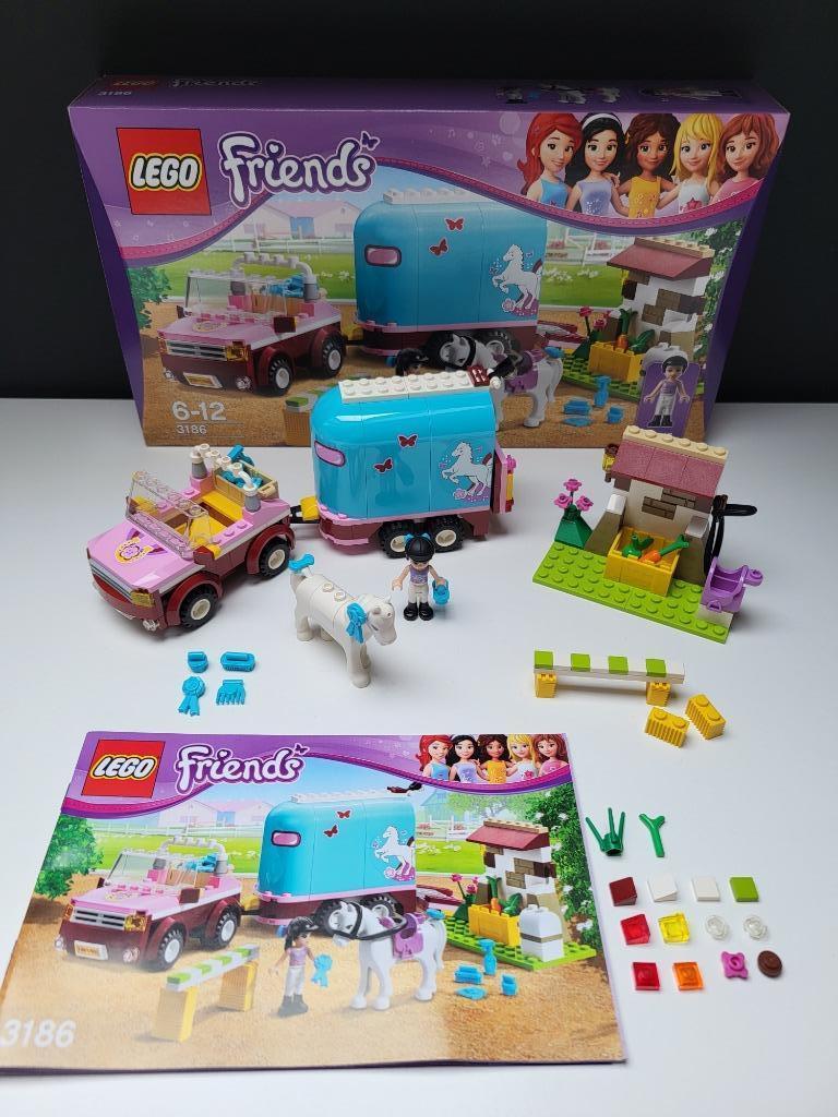 LEGO Friends 3186 Emma's Paardentrailer, Ophalen of Verzenden, Zo goed als nieuw, Complete set, Lego