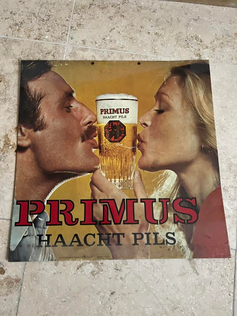 Reclamebord primus haacht pils, Verzamelen, Merken en Reclamevoorwerpen, Ophalen, Zo goed als nieuw, Reclamebord