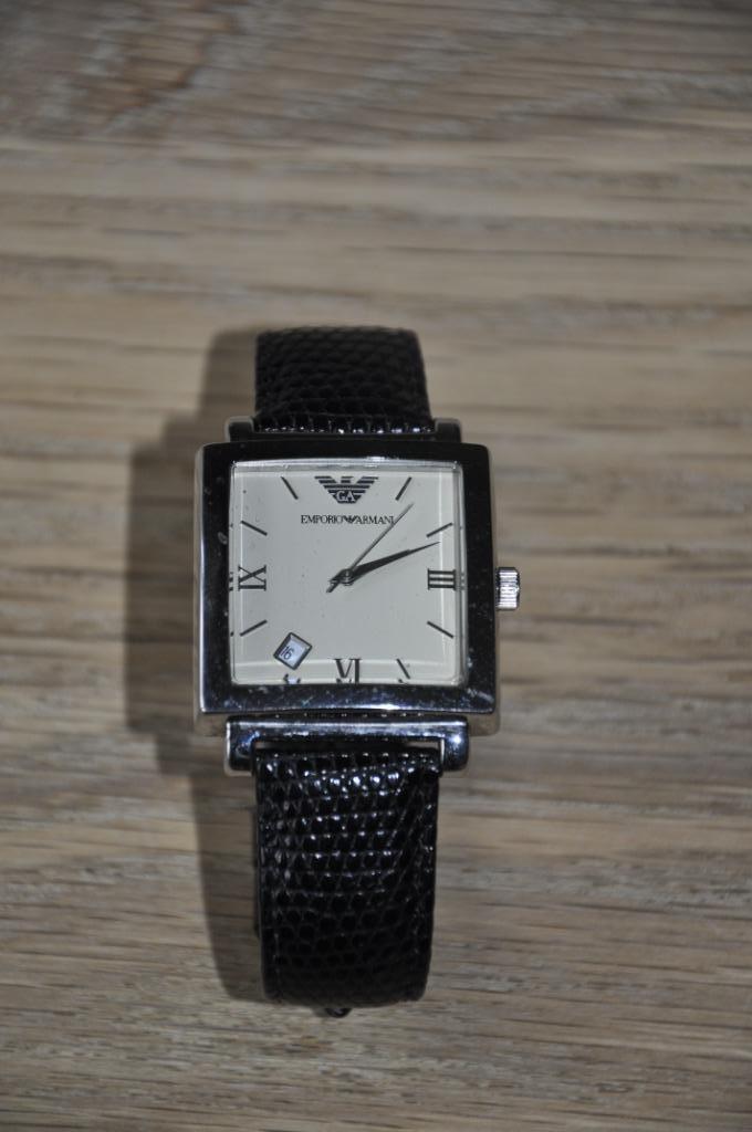 Polshorloge merk EMPORIO ARMANI, Overige merken, Leer, Staal, Polshorloge