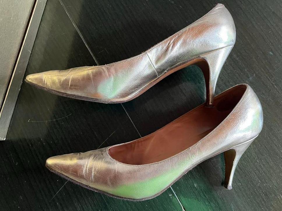 Vintage Gouden pumps Revel maat 38, Revel, Overige kleuren, Ophalen of Verzenden, Gedragen