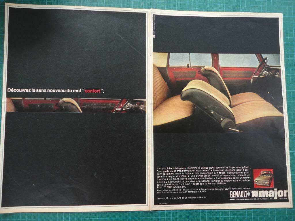 Renault 10 Major - publicité papier - 1966, Enlèvement ou Envoi, Utilisé, Autres types