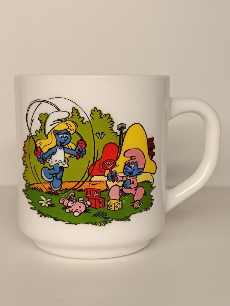 Smurfen Peyo Arcopal 1984 vintage mok, Enlèvement ou Envoi