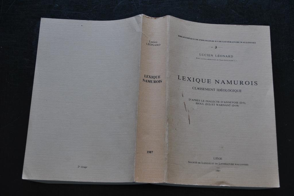 LEONARD Lexique namurois dialecte Annevoie Bioul Warnant, Enlèvement ou Envoi, Utilisé, Lucien LEONARD