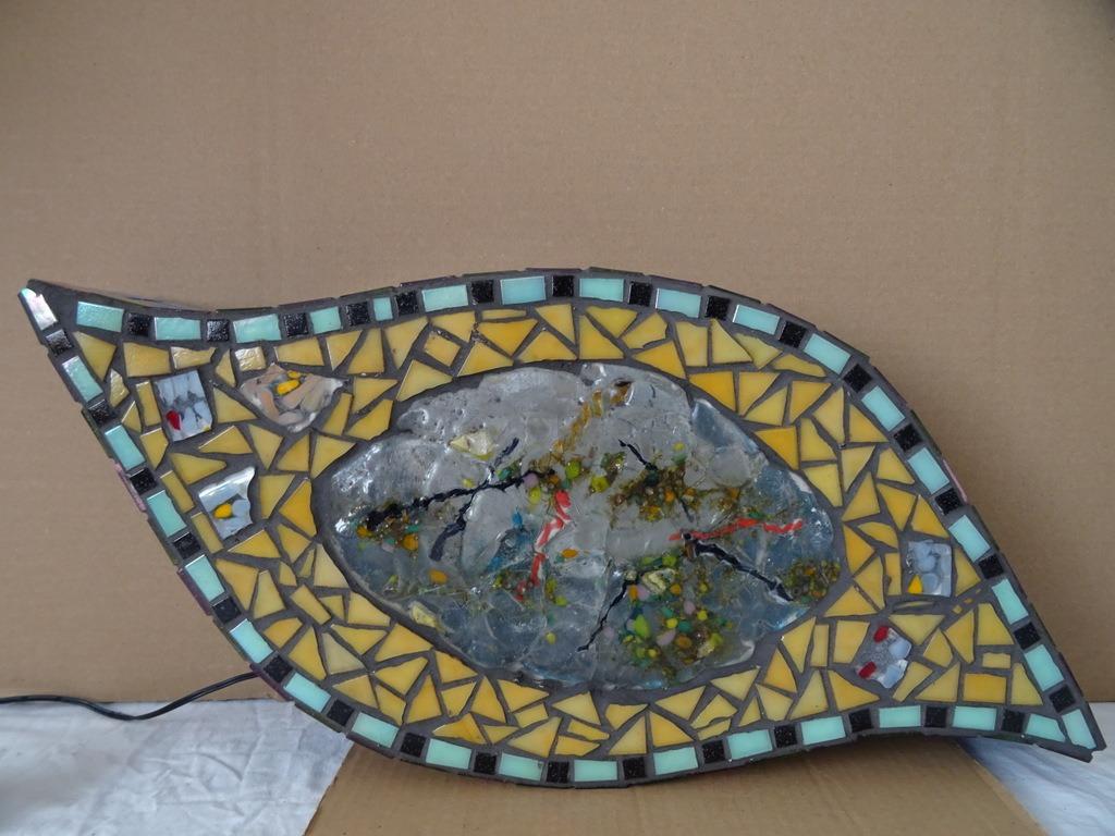 Volkskunst mozaïek wandlamp mozaïek glaskunst unicum 2010, Ophalen of Verzenden