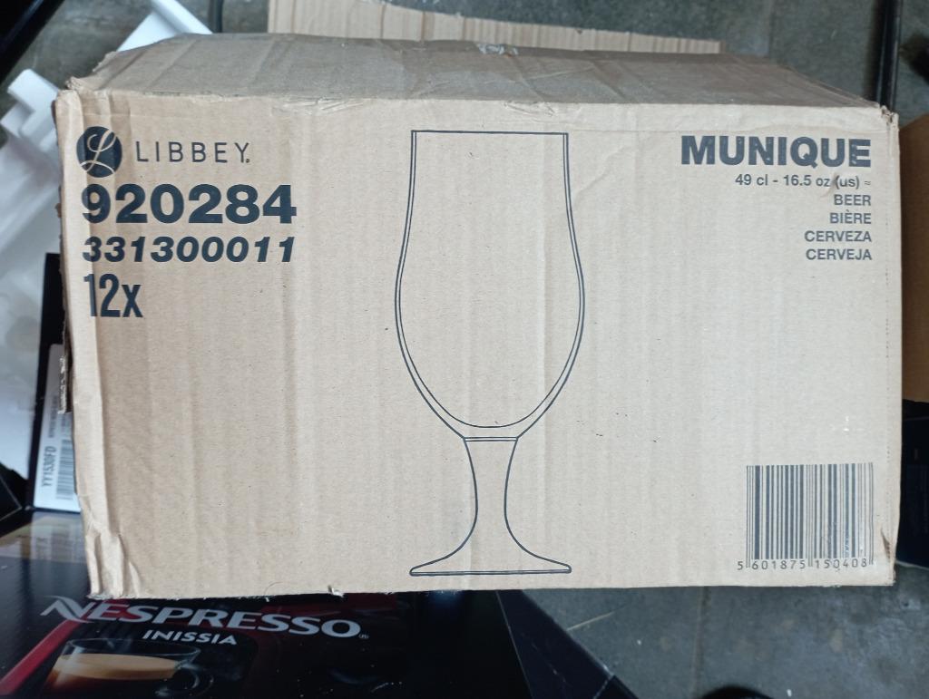 12 Libbey Munique bierglazen van 49 cl, Ophalen, Nieuw, Bierglas
