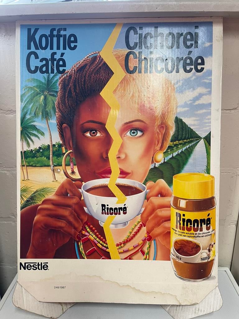 Chicorei koffie Ricore karton bord 1987 (44,5 op 57), Verzamelen, Ophalen of Verzenden, Zo goed als nieuw