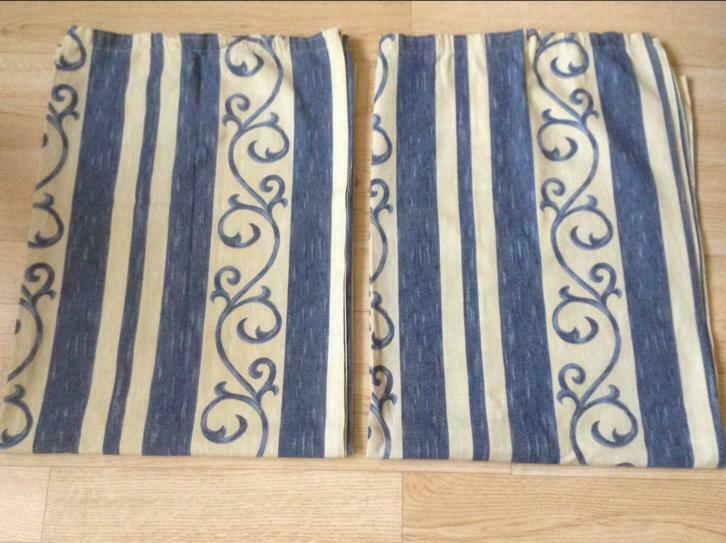 Overgordijnen: 2 Stuks, Huis en Inrichting, Stoffering | Gordijnen en Lamellen, Ophalen of Verzenden, Blauw