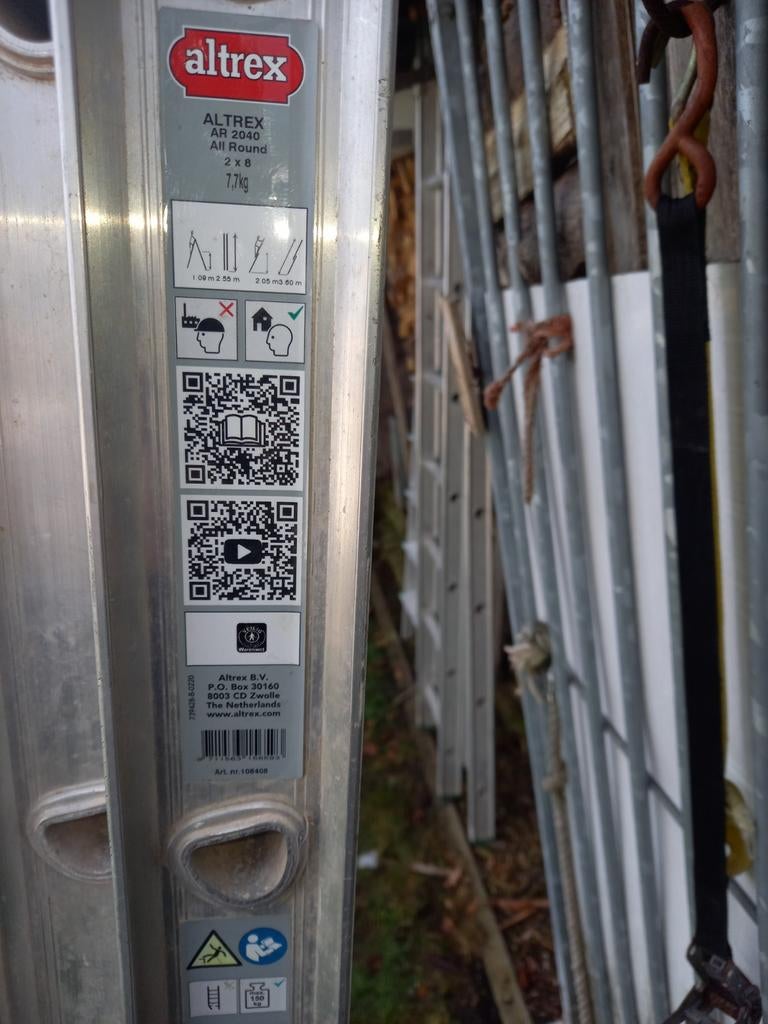 Altrex ladder, Ophalen