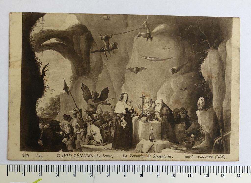 David Téniers (Le Jeune) – La Tentation de St-Antoine – 326, Ophalen of Verzenden, Voor 1920, Ongelopen, Overige thema's