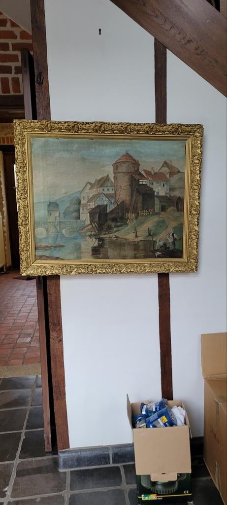 Oude schilderij in mooie kader, Ophalen