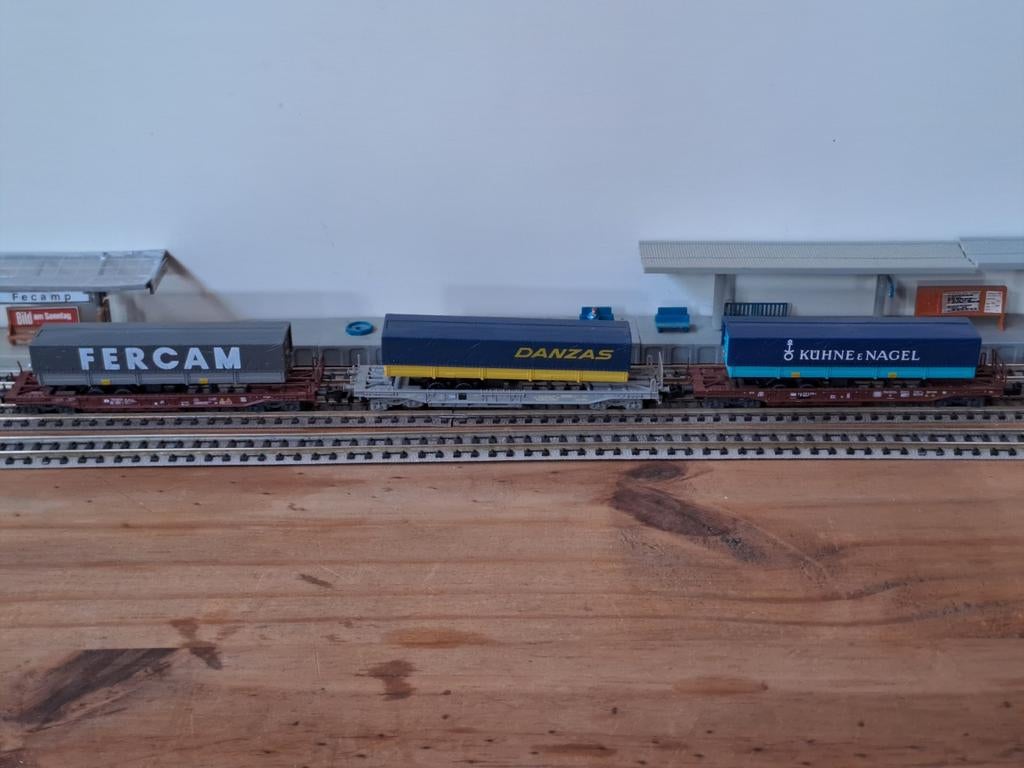 Chariot à sacs Roco N scale 3 x Fs sbb db, Enlèvement ou Envoi, Roco