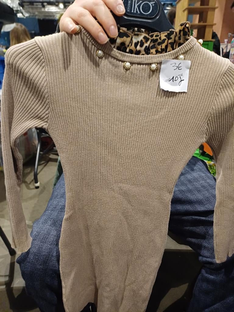 Kleedje beige / leopard Mt 140=10 j, Kinderen en Baby's, Yoyo s., Meisje, Ophalen of Verzenden, Zo goed als nieuw