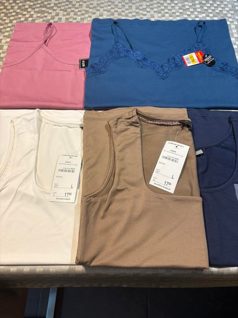 5 nieuwe tops van JBC, Wibra… (L)., Ophalen, Wit, Maat 42/44 (L), Nieuw