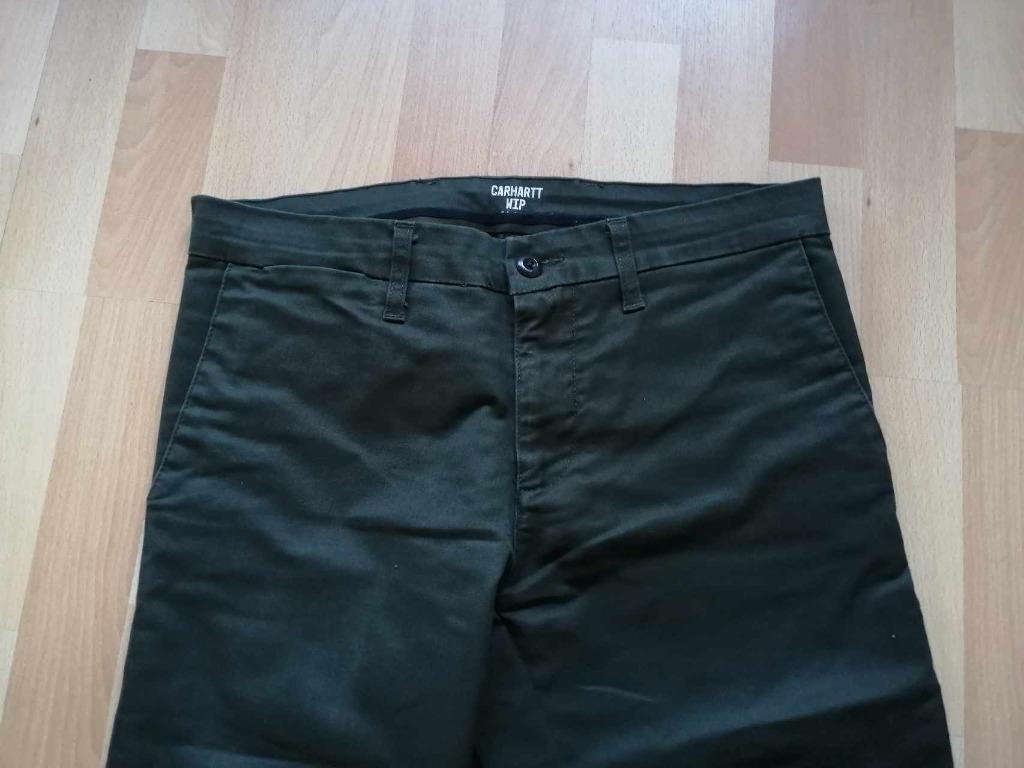 JEANSBROEK GROEN MERK CARHARTT SID PANT - MAAT 31/32, Enlèvement ou Envoi, Carhartt, Taille 52/54 (L), Vert