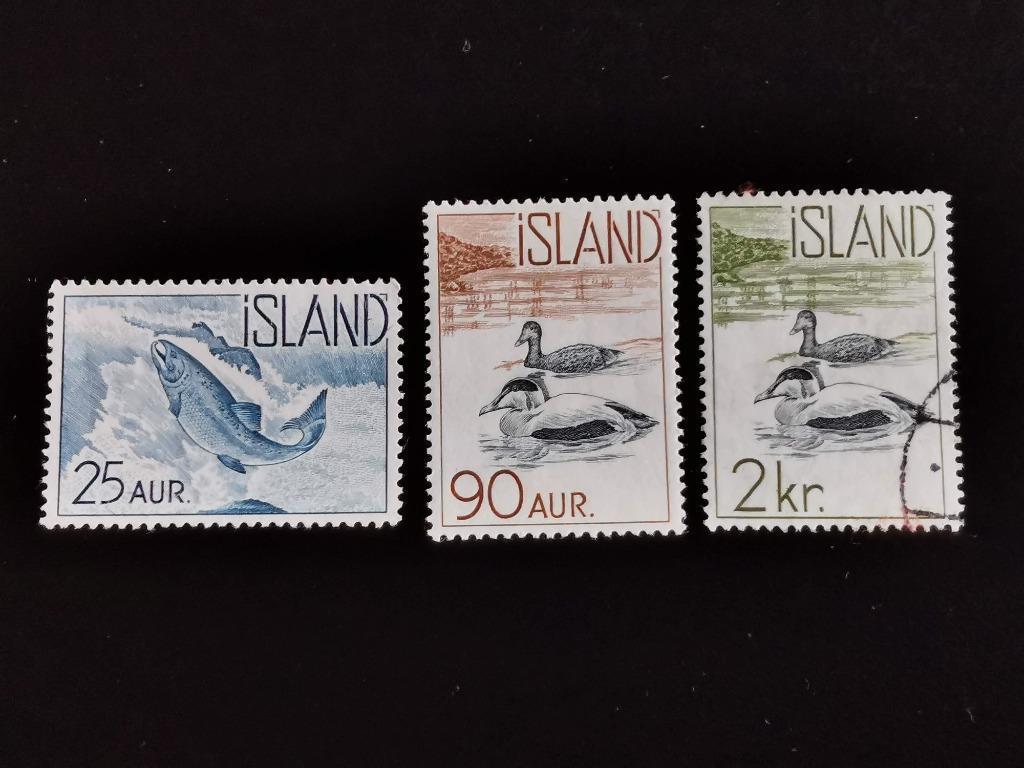 Islande 1959 - poissons, oiseaux - saumons, canards, Timbres & Monnaies, Enlèvement ou Envoi, Islande, Affranchi