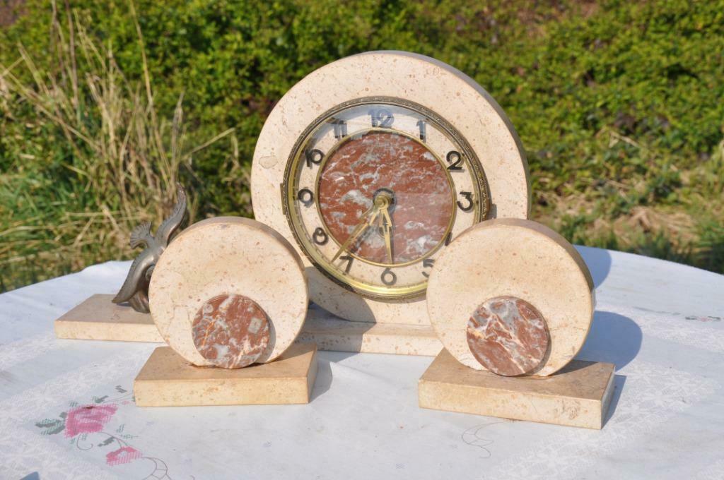 §  horloge en marbre 3 pieces, Antiquités & Art, Enlèvement