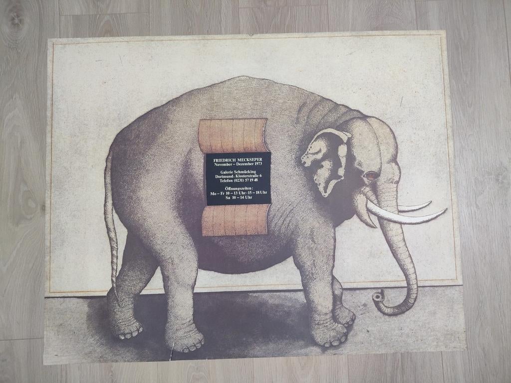 Affiche tentoonstelling 'Elephant' van Frederich Meckseper, Antiek en Kunst, Ophalen