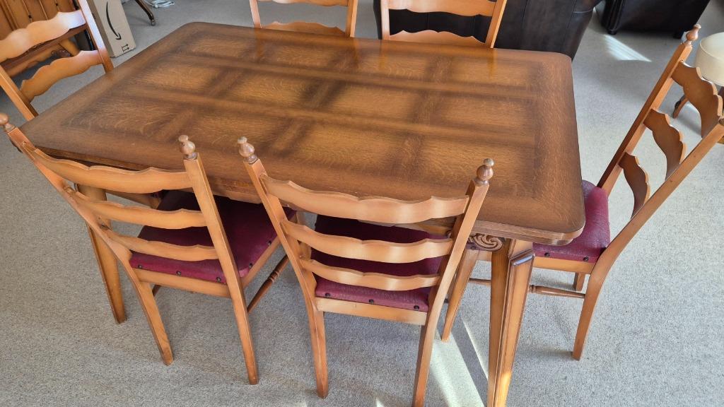 Salle à manger ancienne, Enlèvement, Comme neuf, 4 à 6 chaises