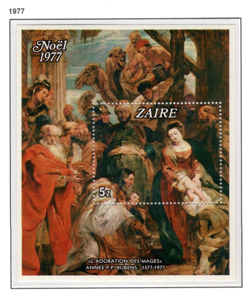 ZAIRE BL24 MNH 1977 - Kerstmis. Internationaal Rubensjaar, Ophalen of Verzenden, Postfris, Postfris