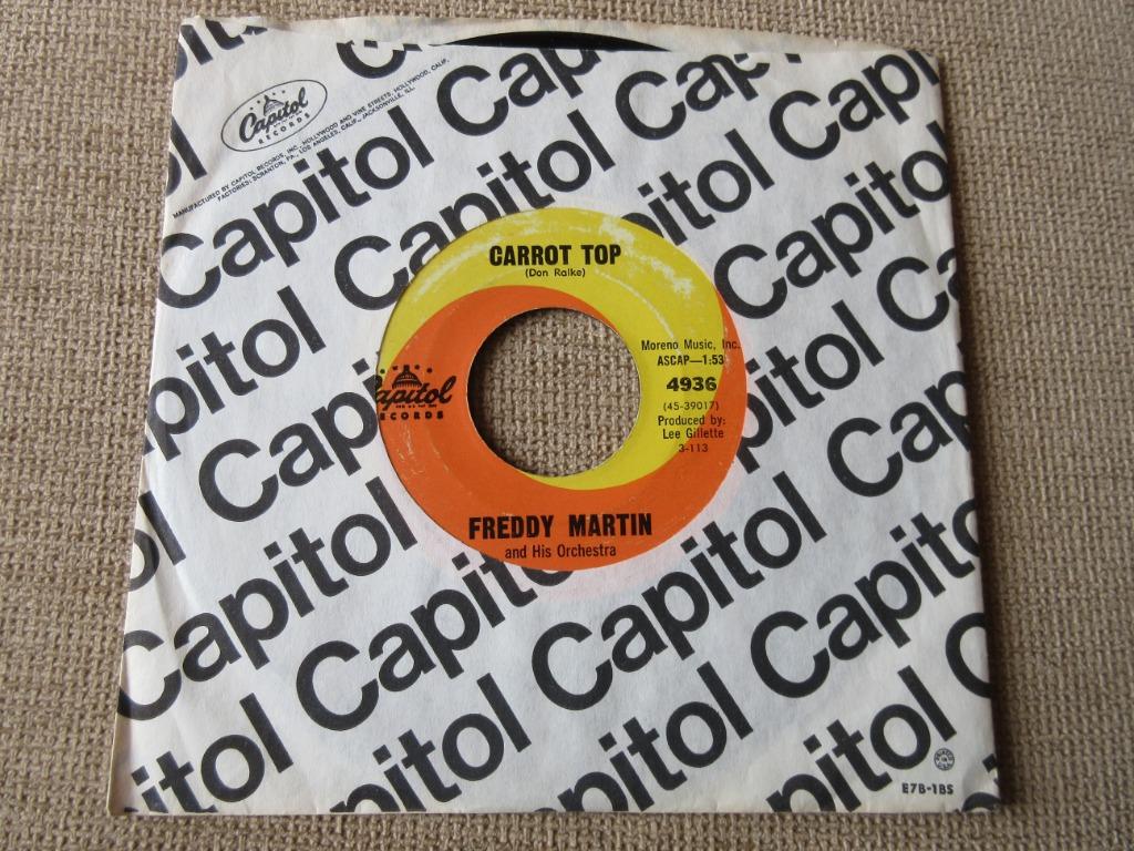 Freddy Martin — Carrot Top / It's Time For love, Cd's en Dvd's, Vinyl Singles, Gebruikt, R&B en Soul, Ophalen of Verzenden