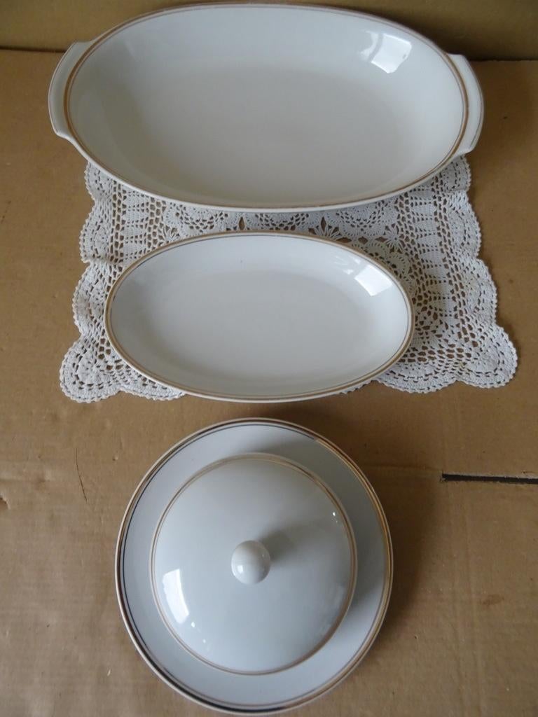 Vintage Kahla serveerschaal botervloot verguld 19euro p. set, Huis en Inrichting, Keuken | Servies, Gebruikt, Schaal of Schalen
