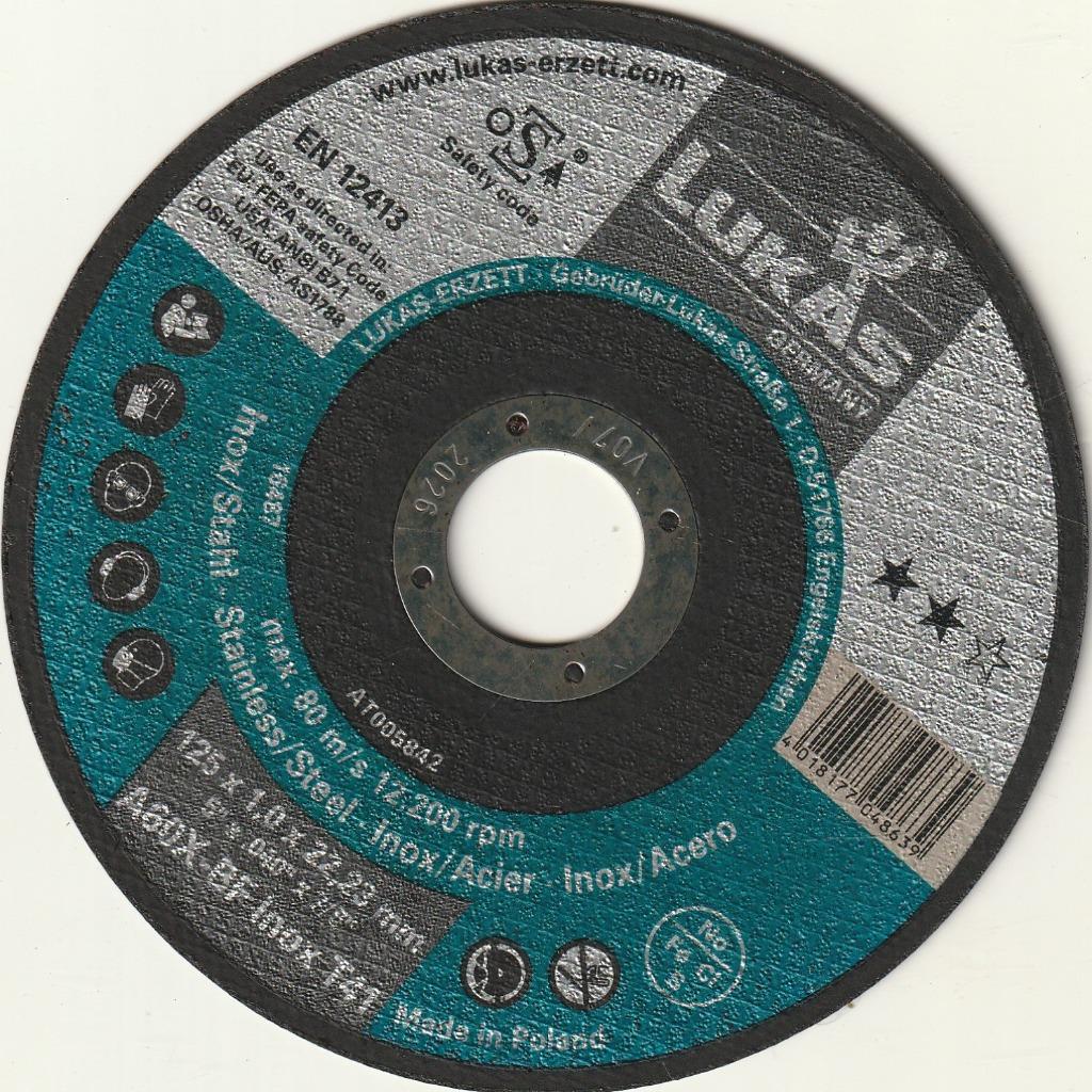 Lot de 10 pièces, DISQUE À DÉCOUPER LUKAS POUR INOX 125 X 1,, Bricolage & Construction, Envoi, Neuf, Autres types