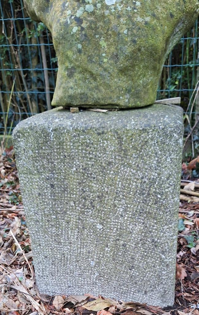 Arduinen zuil - massief - gebouchardeerd - zeldzaam tuinzuil, Ophalen, Steen, Gebruikt, Minder dan 60 cm