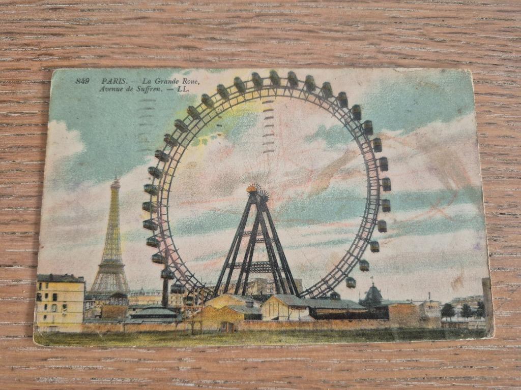 Postkaart paris grande roue, Enlèvement ou Envoi, Avant 1920, Affranchie, France