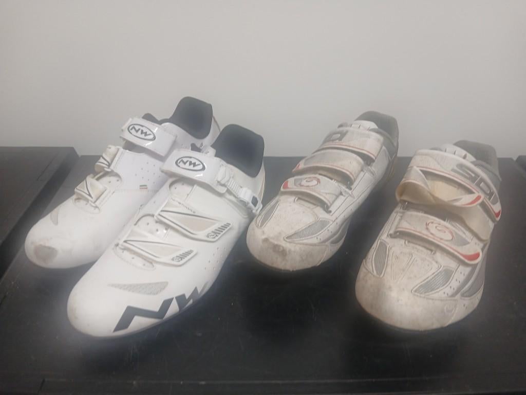 2 paar racefietsschoenen P44: northwave+sidi+plaatjes, Fietsen en Brommers, Gebruikt, Heren, Schoenen, Ophalen of Verzenden