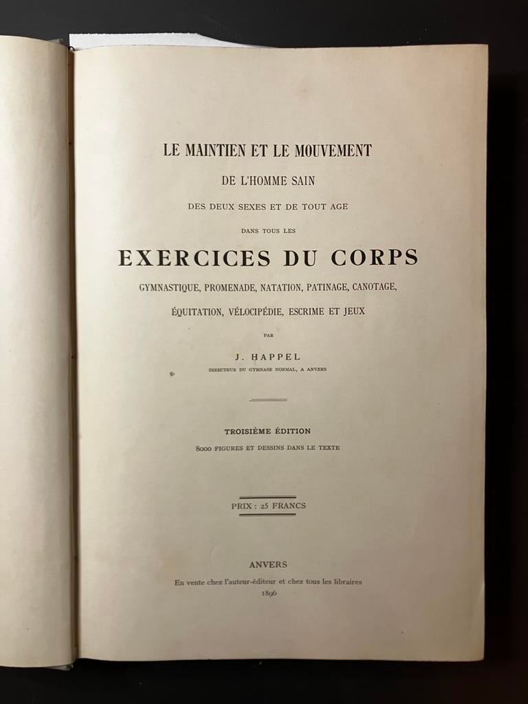 Le maintien et le mouvement de l'homme Happel Anvers 1896, Antiek en Kunst, Ophalen