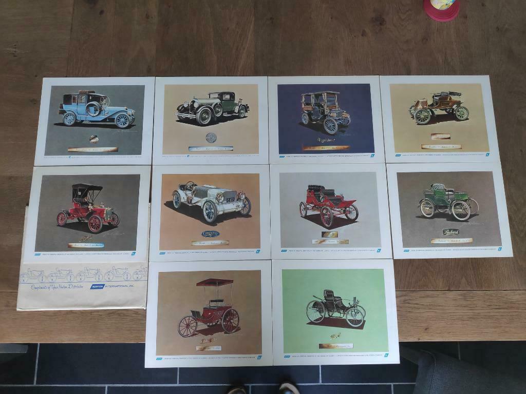 Norton Company - set klassieke auto tekeningen - 10 stuks, Enlèvement ou Envoi, Comme neuf, Voitures