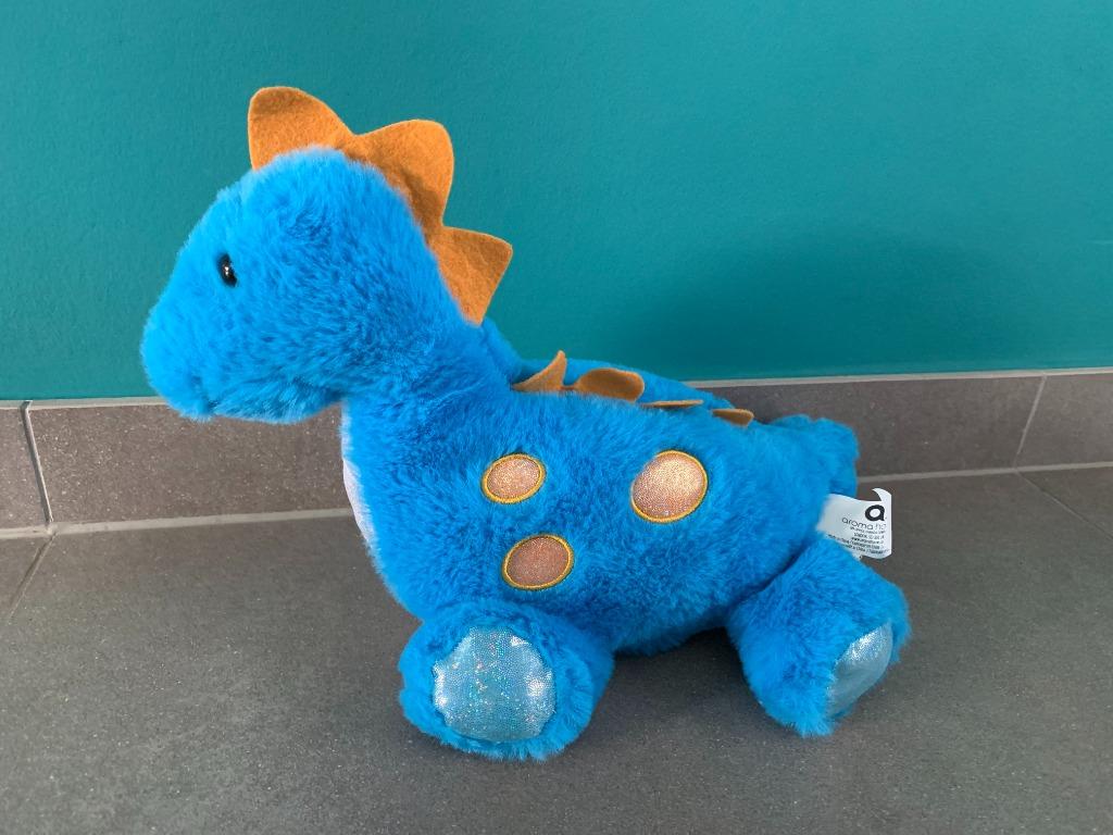 ♫ Knuffel met Dino / Dinosaurus Blauw met kersenpitzakje, Kinderen en Baby's, Ophalen of Verzenden, Nieuw, Overige typen