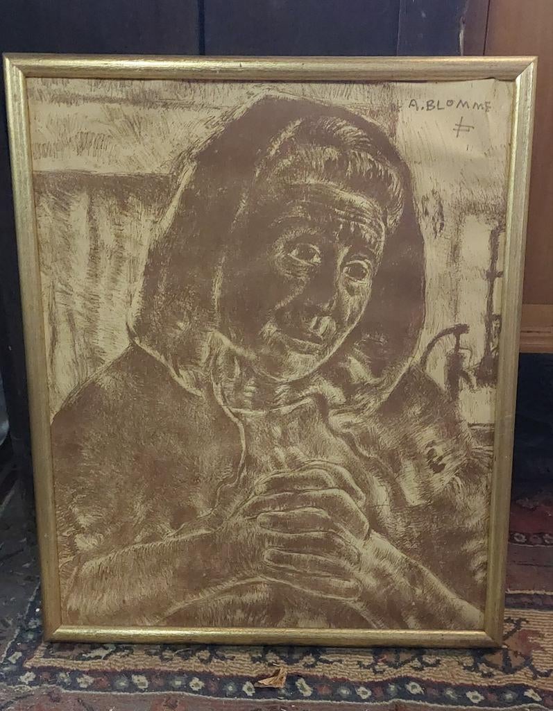 Blomme schilderij, Antiek en Kunst, Kunst | Etsen en Gravures, Ophalen