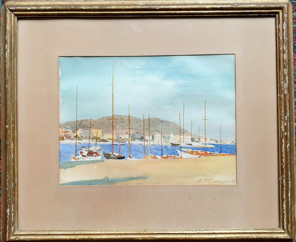 Leonid Frechkop Aquarelle vue de Menton, Enlèvement ou Envoi