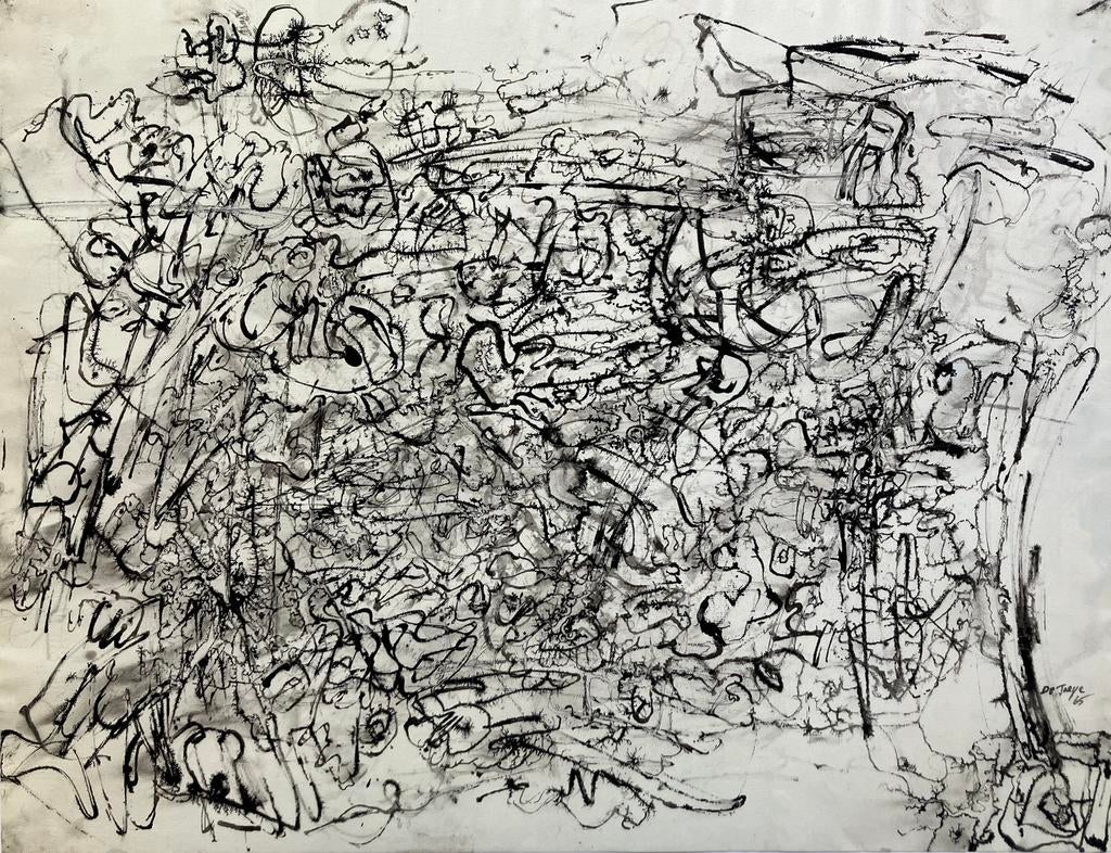Gewassen inkttekening Camille De Taeye (1938-2013), Enlèvement ou Envoi