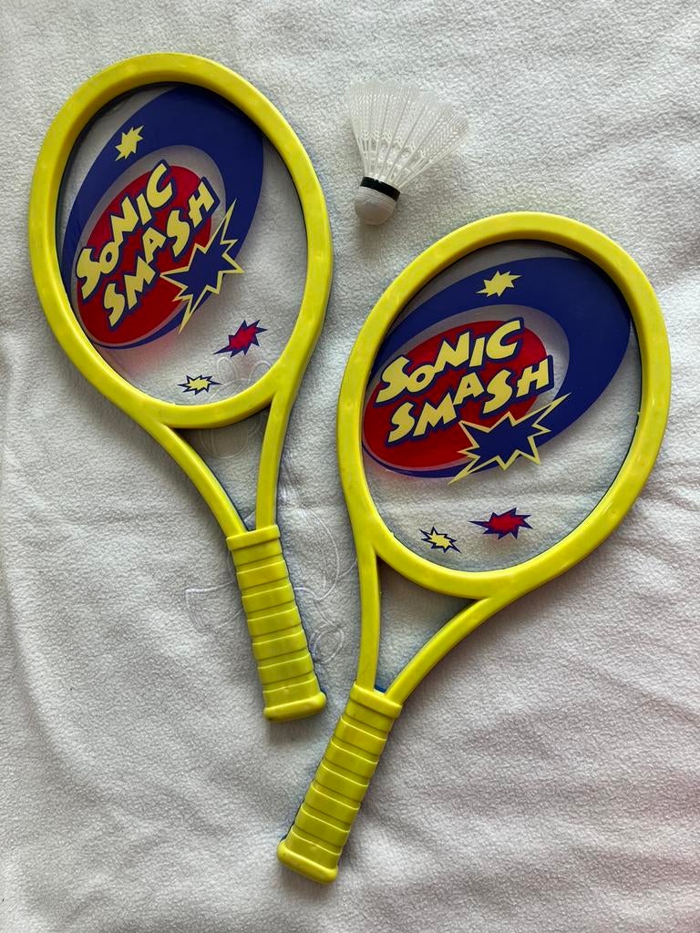 Jeu de balle Badminton Tennis Sonic Smash avec plume, Enlèvement ou Envoi, Comme neuf