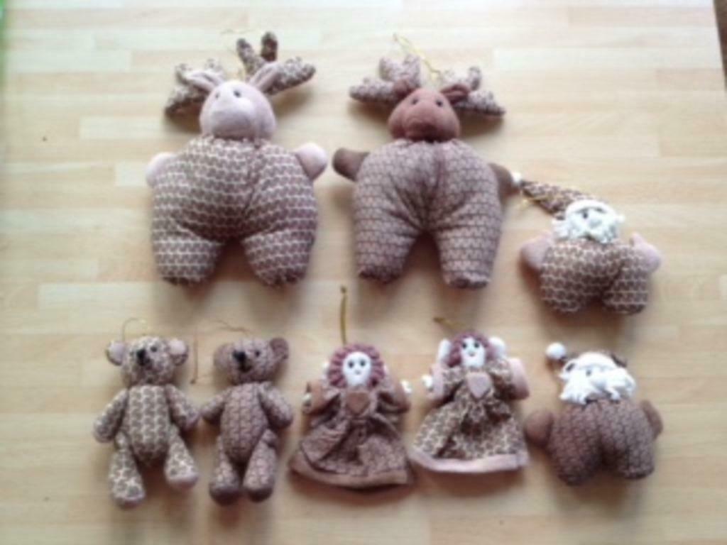 Kerstversiering 8 stuks beige, Diversen, Kerst, Ophalen of Verzenden, Gebruikt