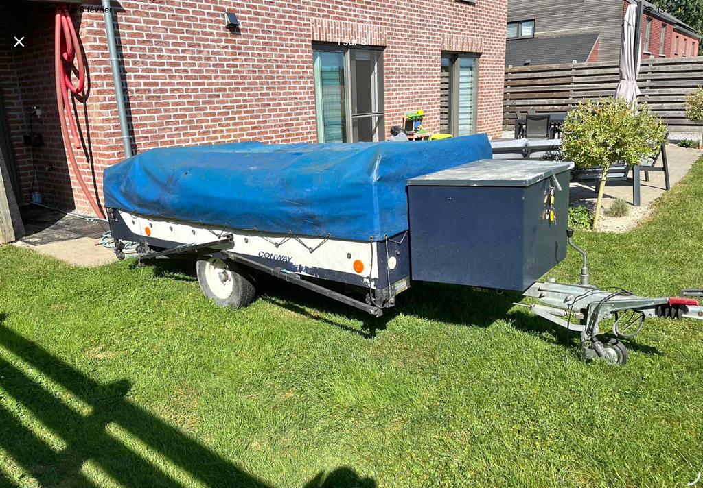 Camping car pliant sur remorque, Caravanes & Camping, Camping-cars, Particulier, Auvent, Enlèvement