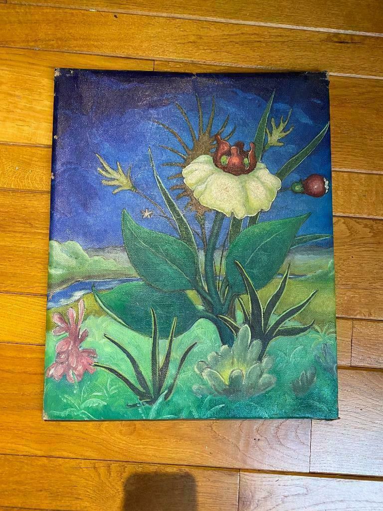 Schilderij - olie op doek - Flower power, Enlèvement ou Envoi