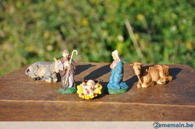 5 sujets de crèche en resine, Enlèvement ou Envoi, Utilisé