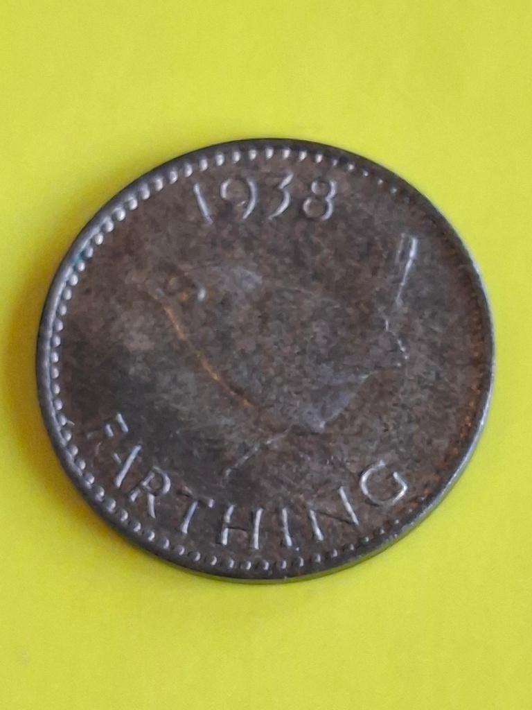 1938 Angleterre farthing en bronze George VI avec oiseau, Envoi, Autres pays, Monnaie en vrac
