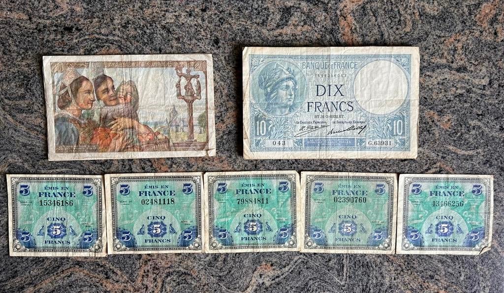 Franse bankbiljetten, Postzegels en Munten, Munten en Bankbiljetten | Verzamelingen, Ophalen of Verzenden, Bankbiljetten