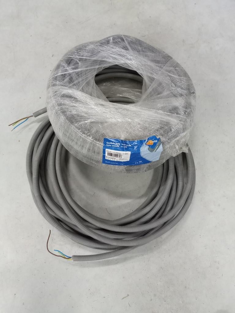 37 m. Voorbedraade geribde buis 3G1,5 dia 16., Enlèvement, Neuf, Câble ou Fil électrique
