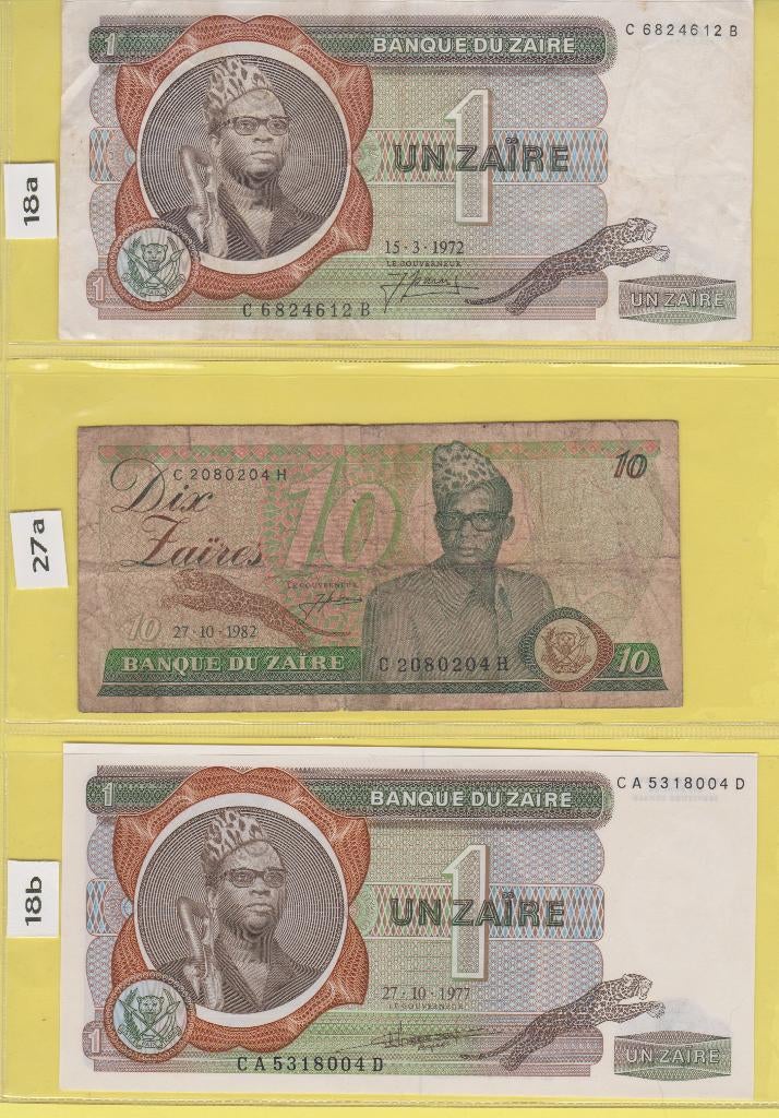 ZAIRE - LOT BILJETTEN (11 stuks), Timbres & Monnaies, Enlèvement ou Envoi, Autres pays, Série