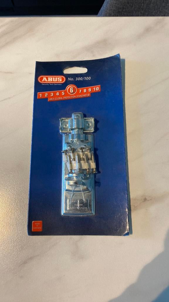 ABUS  No.300/100 schuifgrendel nieuw, Ophalen, Nieuw, Schroeven, Inox