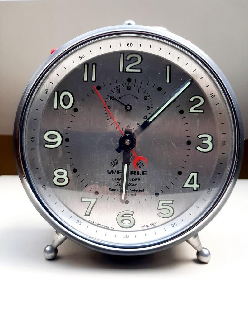 Vintage barely Wehrle Commander Jewelled alarm clock, Ophalen
