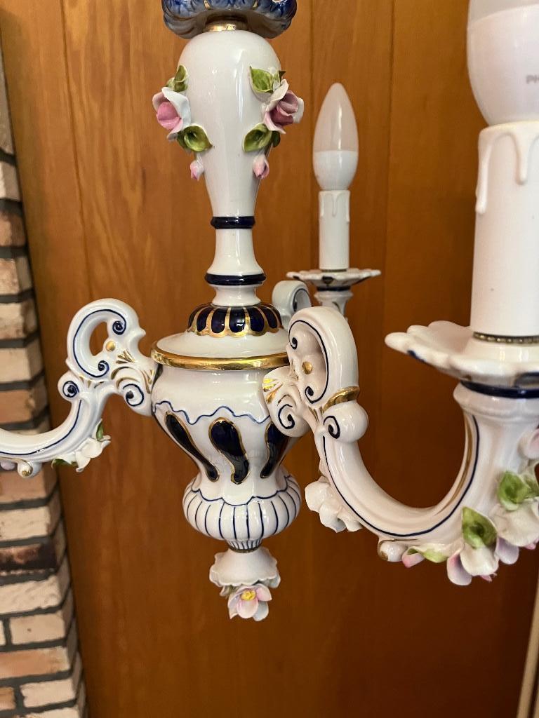 Capodimonte Italiaanse porseleinen luster Gesigneerd, Enlèvement ou Envoi, Verre