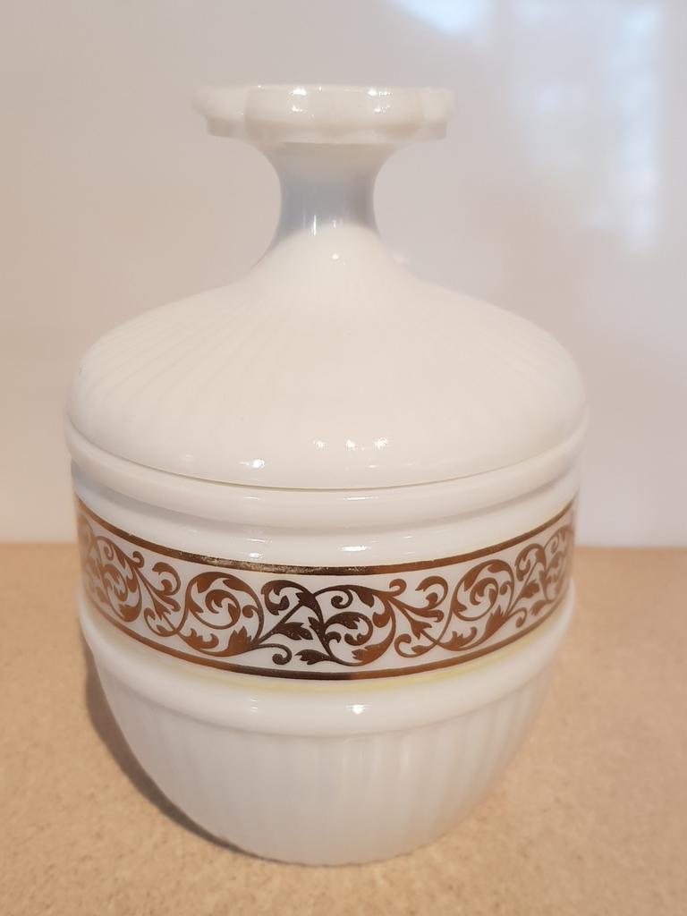 AVON wit opaline melkglas pot met deksel, Ophalen of Verzenden